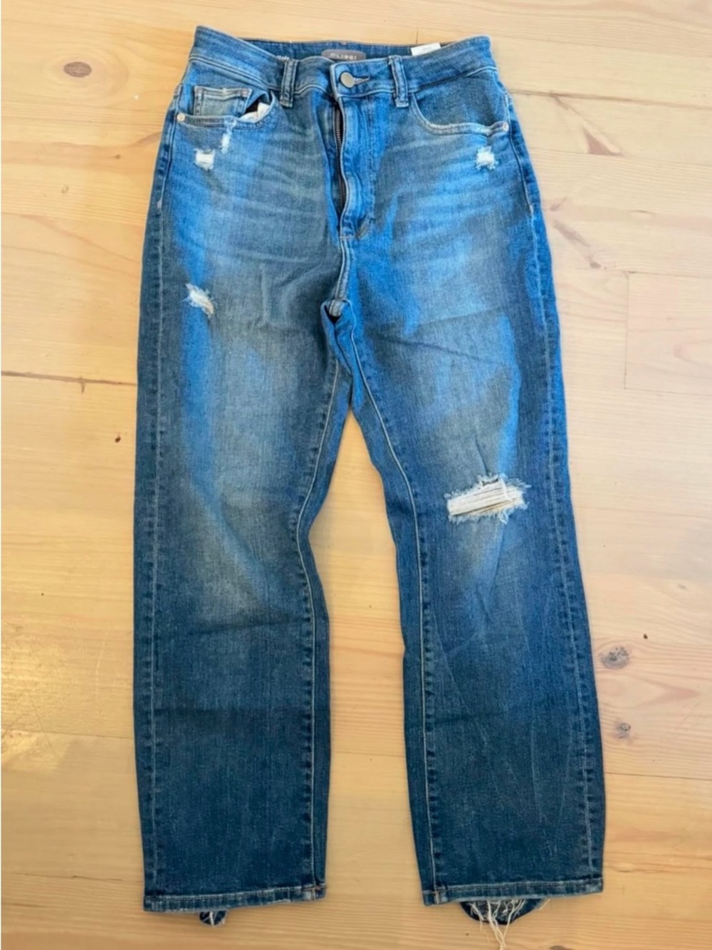 DL1961 Women’s Jerry High Rise Vintage Cropped Straight-Leg Jeans in Dark Blue - Picture 6 of 6